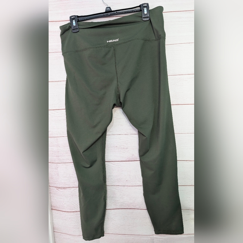 Euc HEAD Olive Green Leggings Size XL - Picture 2 of 8